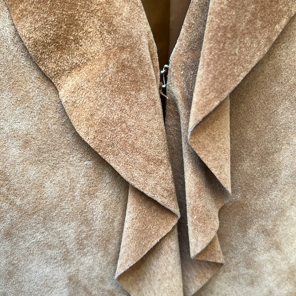 Vintage Margaret Godfrey Ruffled Leather Long Jacket - Picture 5 of 12